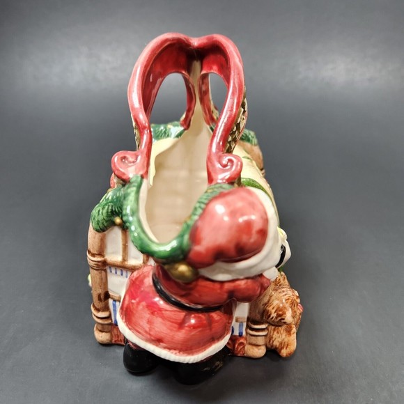 Vintage Fitz and Floyd Ceramic Creamer Vase Children Were Snuggled Santa 1993 - Picture 6 of 9